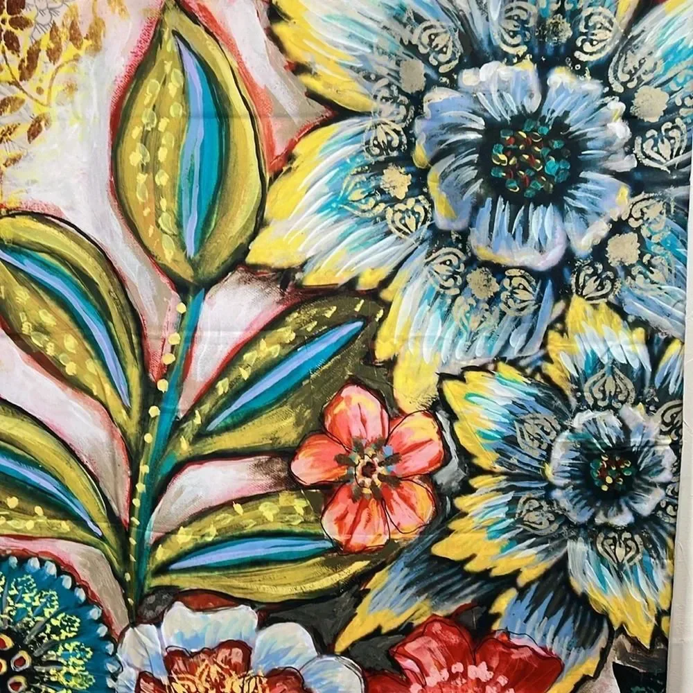 Laural Home Floral Shower Curtain Boho Colorful Spring Floral 71” x 72”